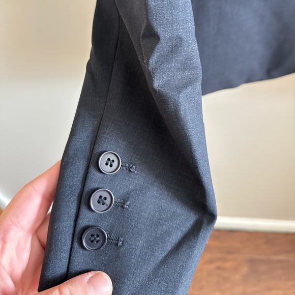 Theory • Gabe B Tailor Blazer Wool Blend Navy Blue Career Office Stretch Size 00 - Picture 5 of 8